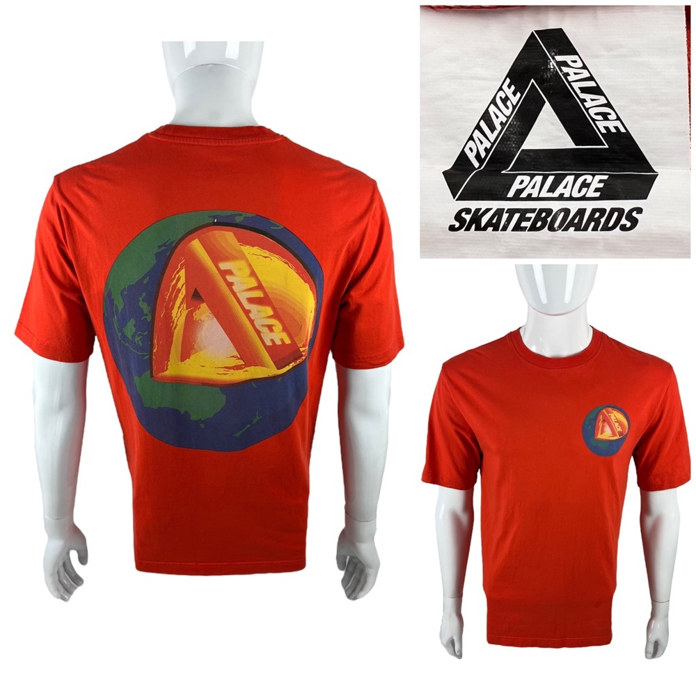 Palace Skateboards Mens Medium Shirt Orange Core Tee Double Sided Streetwear
